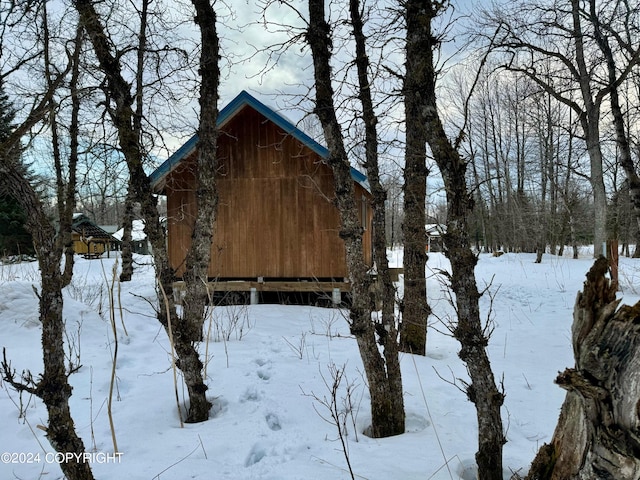 view of snow covered structure