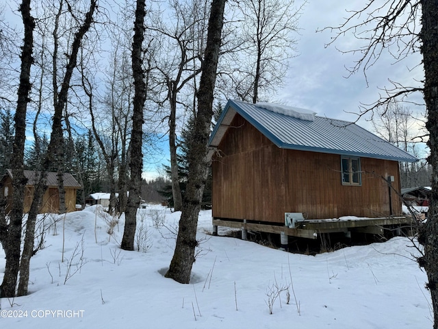 view of snowy exterior