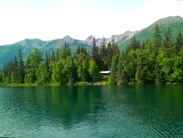 property view of water featuring a mountain view