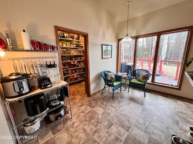 sitting room featuring tile patterned flooring