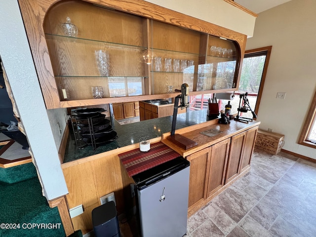 kitchen featuring light tile patterned flooring