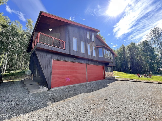 exterior space featuring a garage