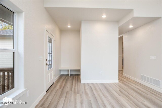 foyer with light hardwood / wood-style flooring