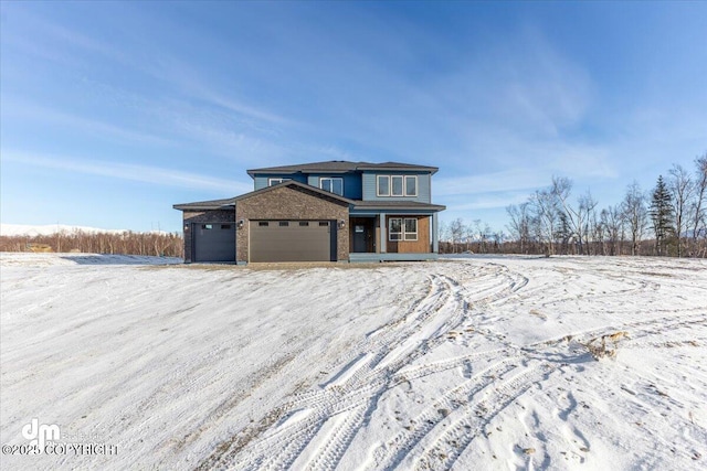 view of front of house with a garage