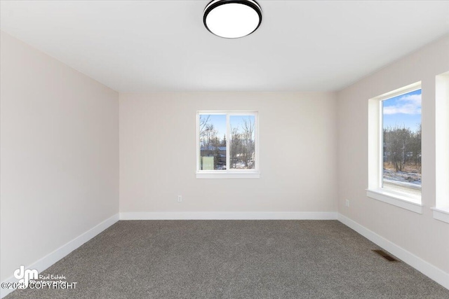 carpeted spare room featuring a healthy amount of sunlight