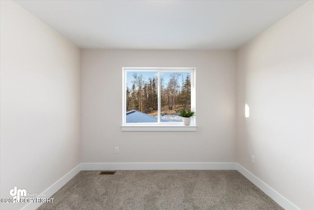 view of carpeted spare room