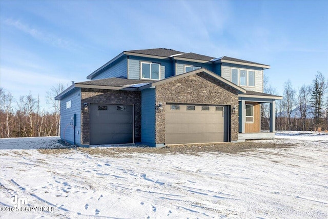 view of front of home with a garage