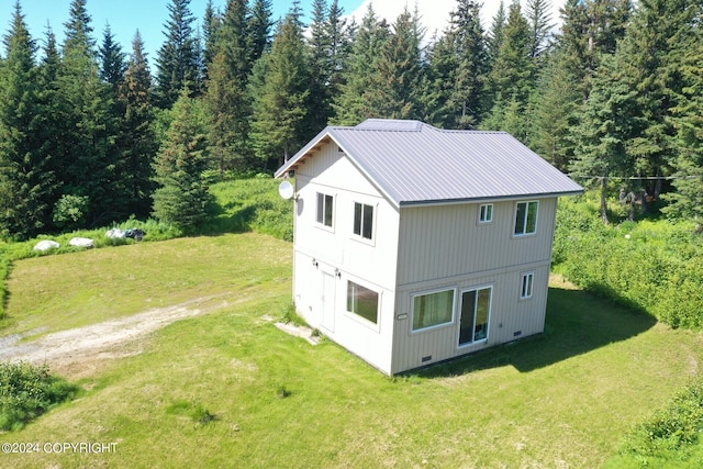 bird's eye view with a forest view