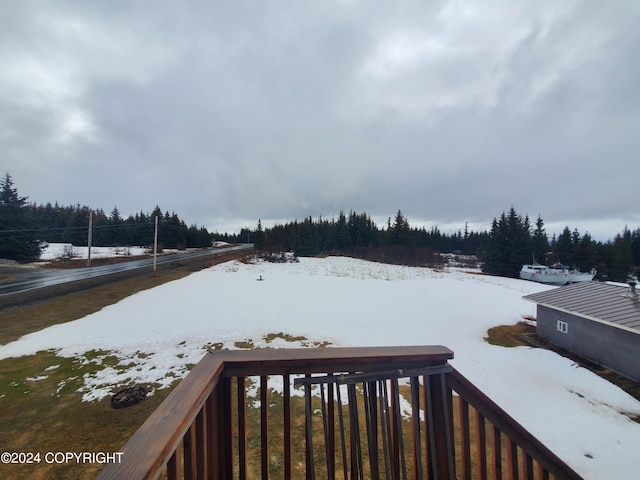 view of snowy yard