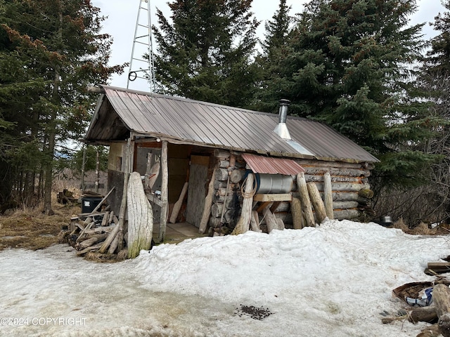 view of snow covered structure