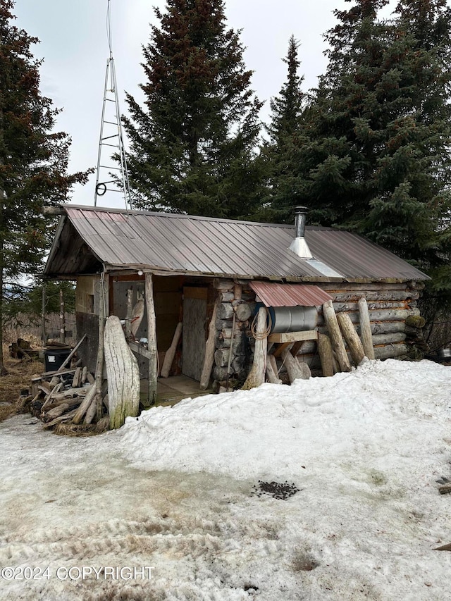 view of snow covered structure