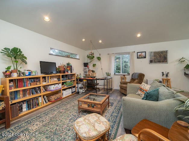 living room featuring hardwood / wood-style flooring