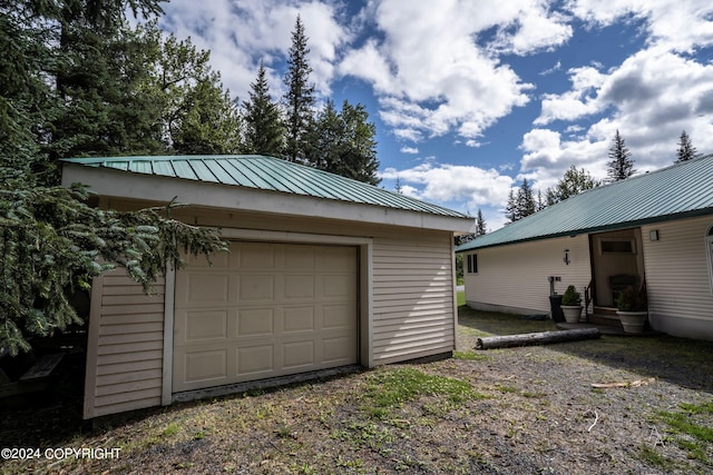 view of garage