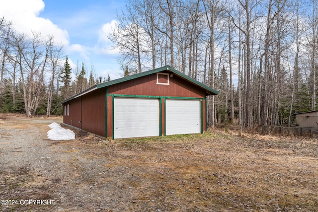 view of garage