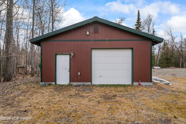 view of garage