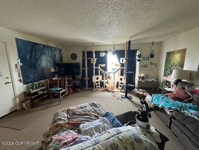 interior space featuring a textured ceiling