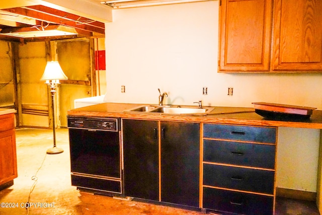 kitchen with sink and black dishwasher