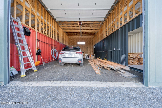 view of garage