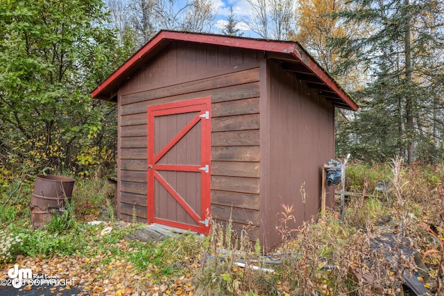 view of shed