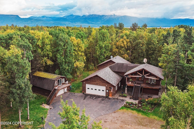 aerial view featuring a mountain view