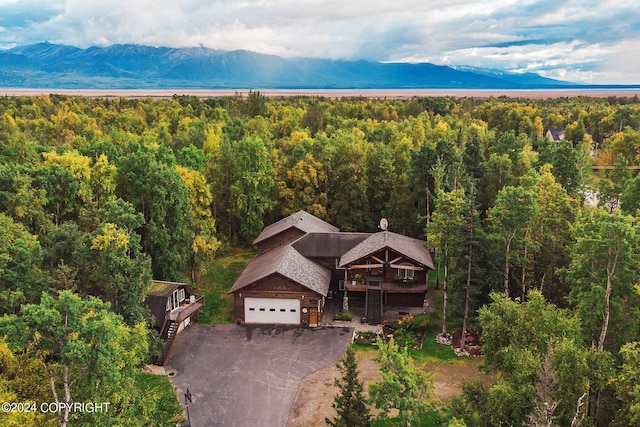 bird's eye view featuring a mountain view