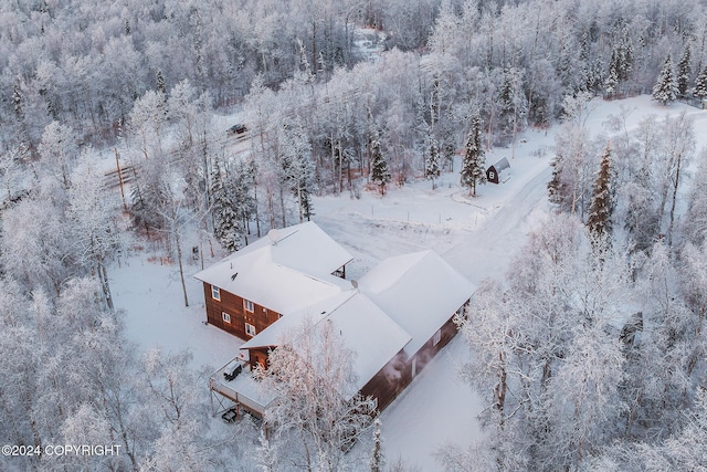 view of snowy aerial view