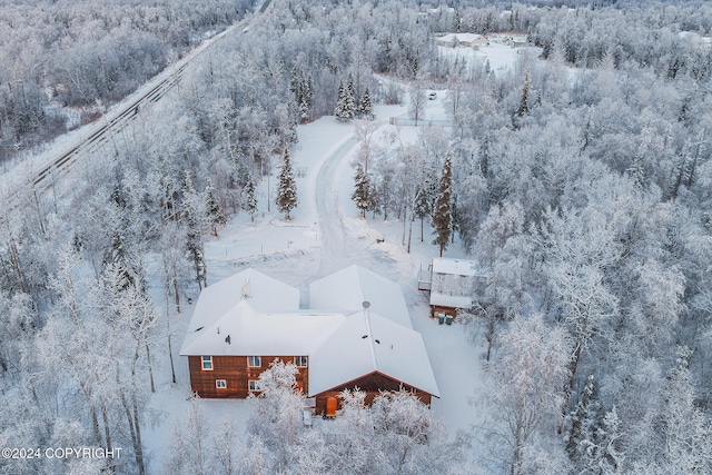 view of snowy aerial view