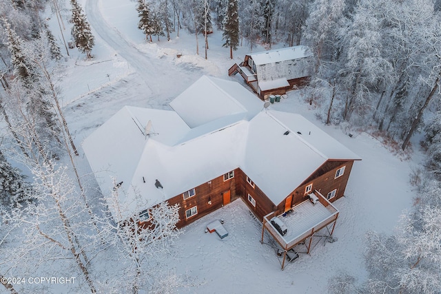 view of snowy aerial view