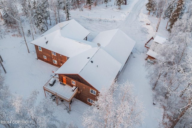 view of snowy aerial view