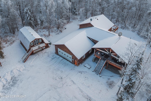 view of snowy aerial view