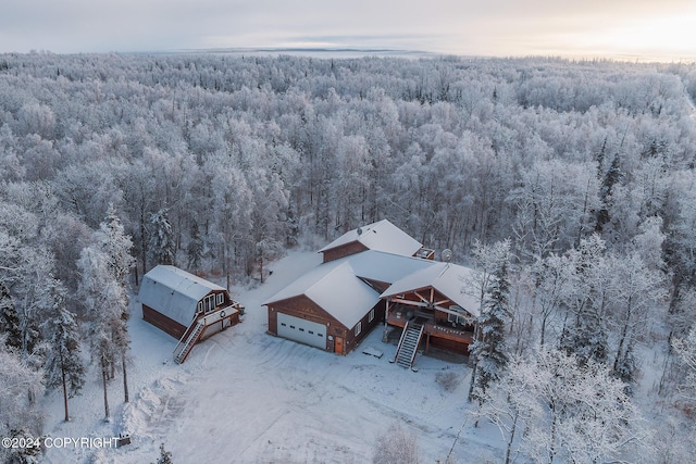 view of snowy aerial view