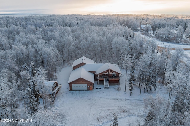 view of snowy aerial view