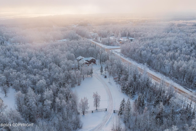 view of snowy aerial view