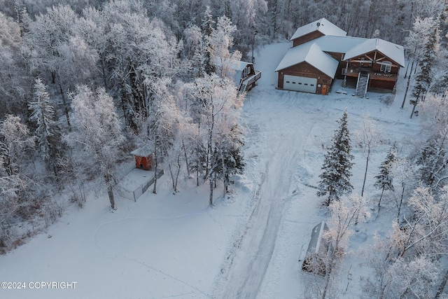 view of snowy aerial view