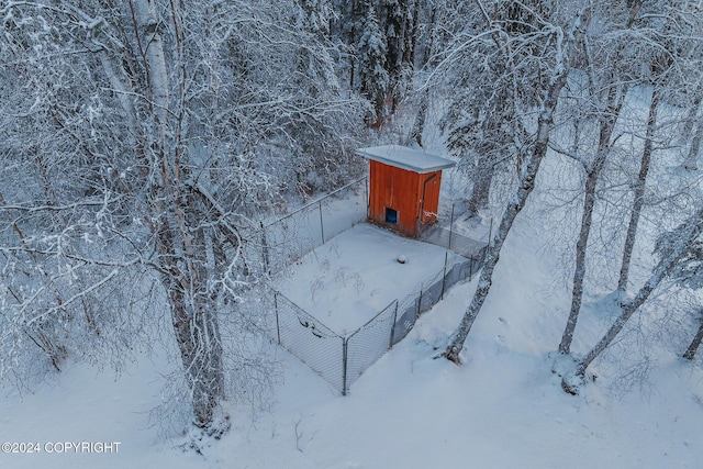 view of snowy aerial view