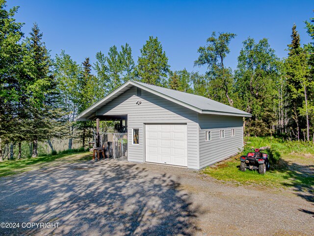 view of garage