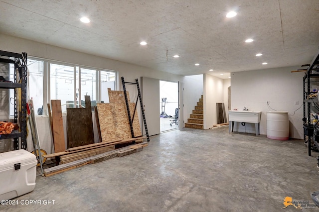 basement featuring sink