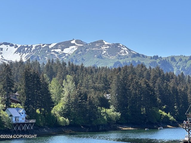 property view of mountains featuring a water view