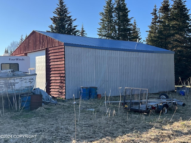 view of outdoor structure featuring a garage