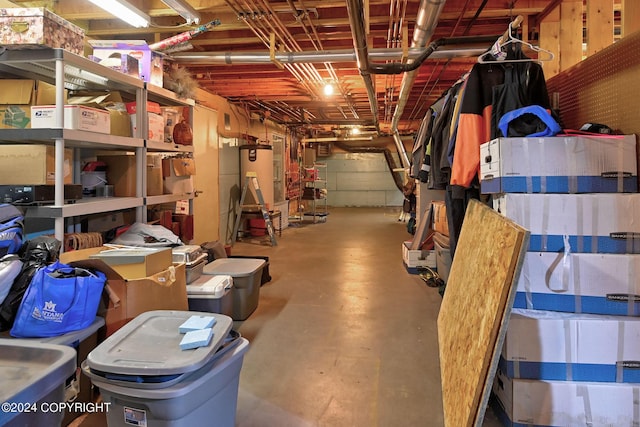 basement with water heater