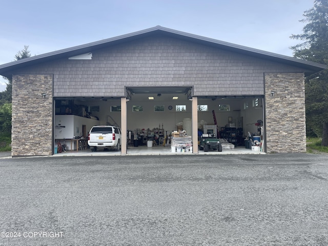 view of garage