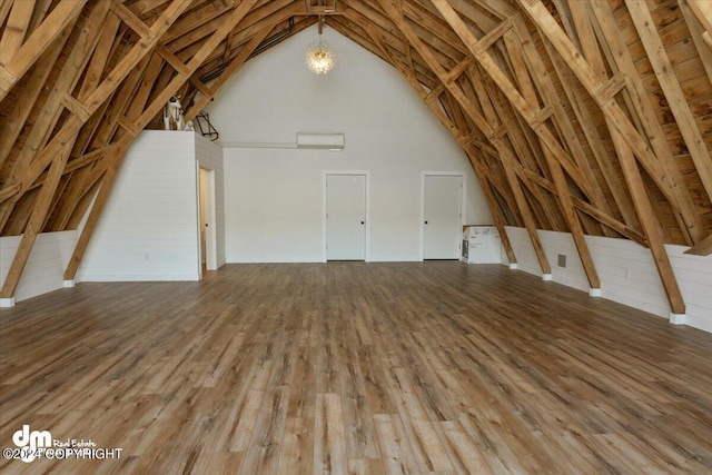 view of unfinished attic