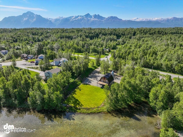 aerial view featuring a mountain view