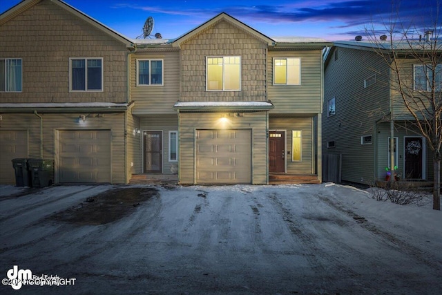 view of property with a garage