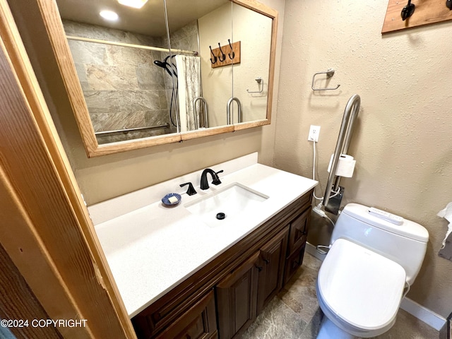 17041 Jacqueline Cir, Anchorage, AK 99516 - bathroom with vanity, a shower with curtain, and toilet