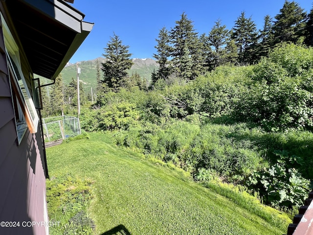 17041 Jacqueline Cir, Anchorage, AK 99516 - view of green lawn featuring a mountain view and a balcony