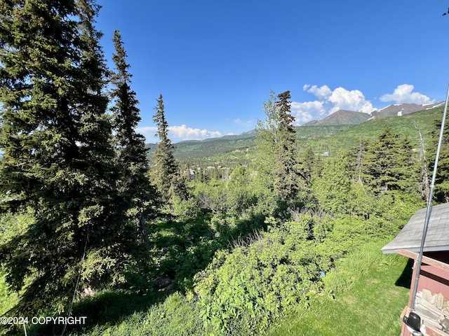17041 Jacqueline Cir, Anchorage, AK 99516 - view of mountain backdrop featuring a heavily wooded area