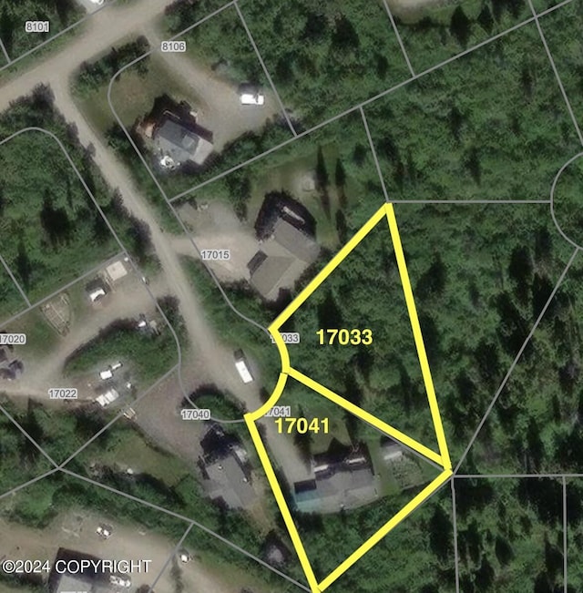 17041 Jacqueline Cir, Anchorage, AK 99516 - map of property location featuring property parcel outlined