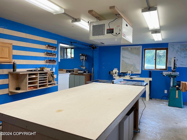 kitchen with a center island