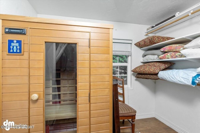 walk in closet featuring wood-type flooring